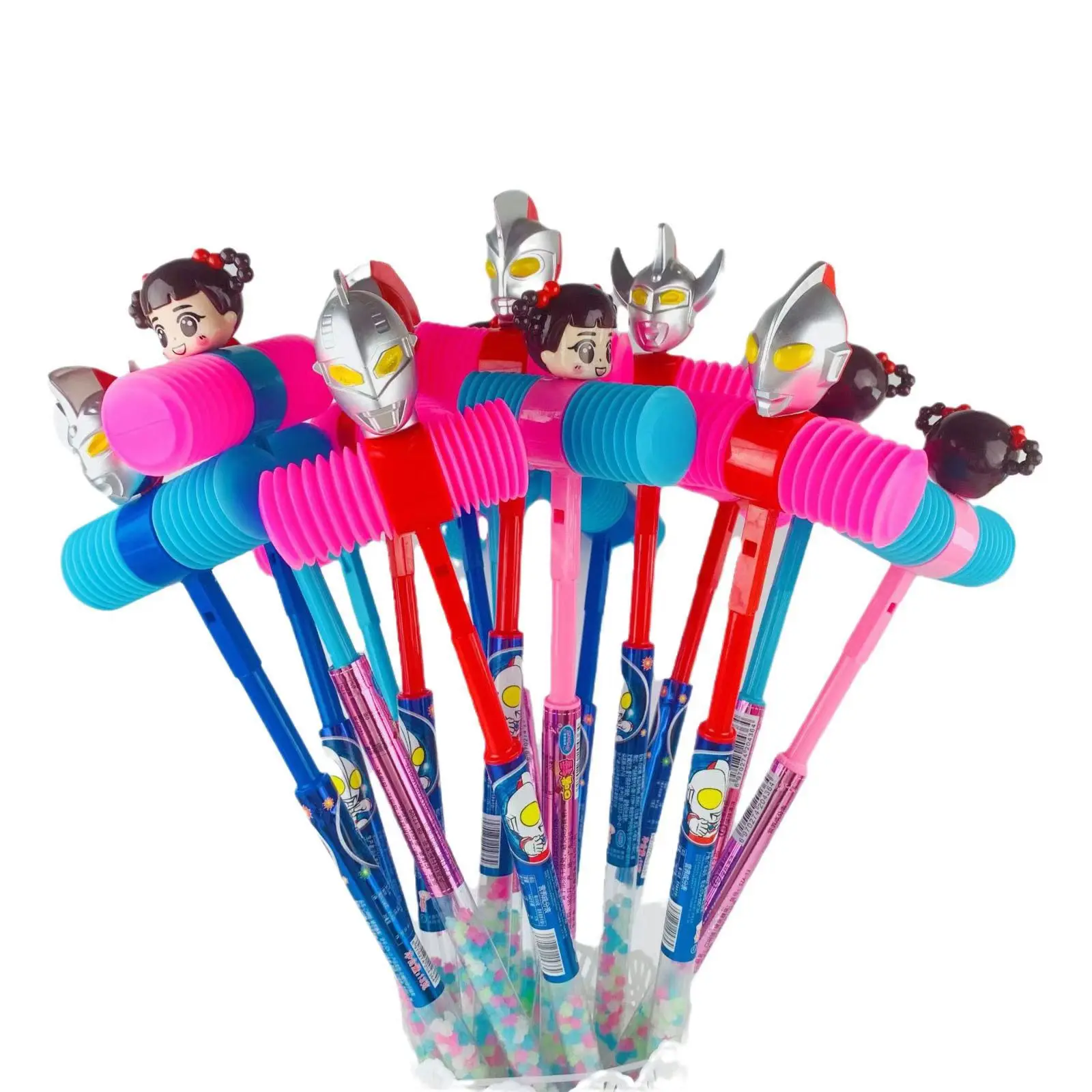 New Product 2024 New Hammer Sound Sweet Candy Tube Cartoon Whistle Toy Small Candy Toys