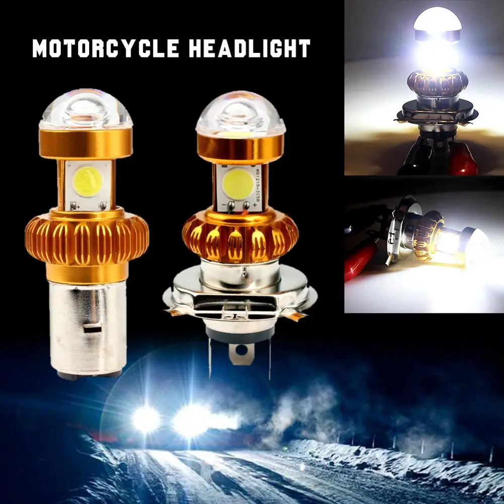 2Pcs H4/BA20D Motorcycle Headlight 3030LED Scooter Light lamp Moto Accessories Moto DRL Lights