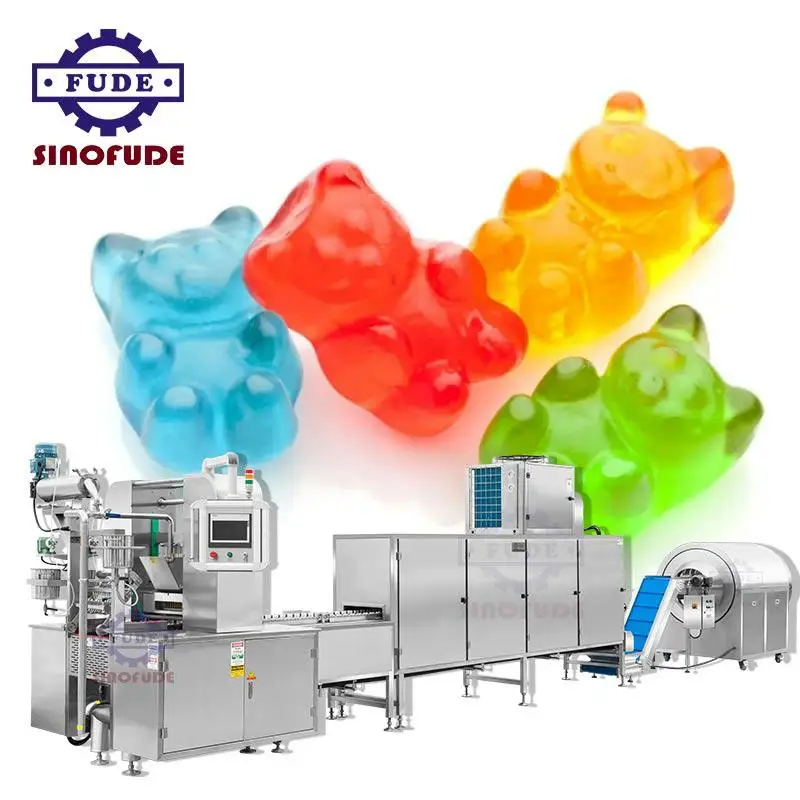 Long Service Life fully automatic  production line gelatin jelly gummies candy depositor automatic pectin gummy making machine