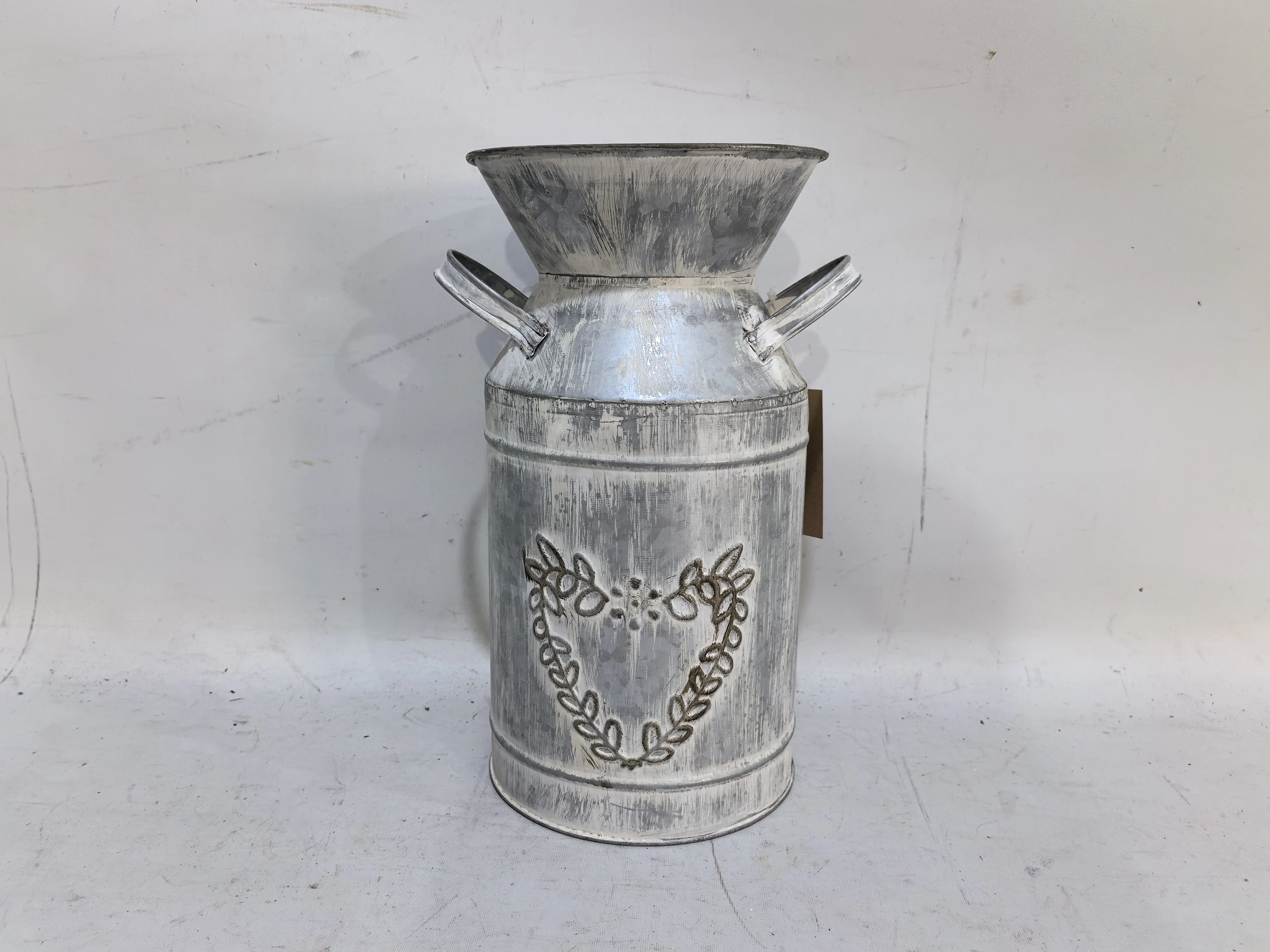 Metal Decorative Flower Vases Farmhouse Country Bucket Vase Rustic Vintage Milk Can Jug Galvanized Tin Planter Pot for Flow