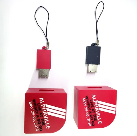 customized Hollywood architecture shape 8GB USB with logo printing and music&movie data loading custom packaging