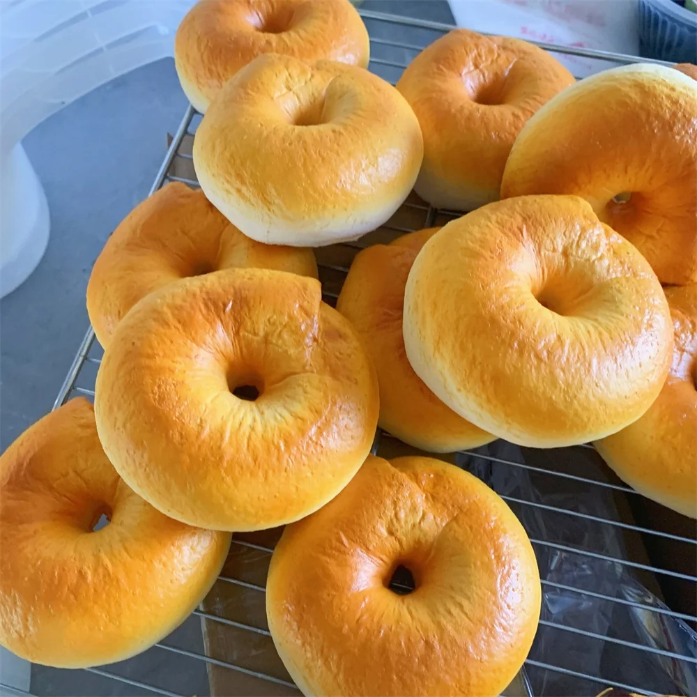 Simulated Donuts Round Toys Food Handmade Soft PU Bagel Colored Needles Pink Wall Decoration Squishy Cake Candy DIY Show Gift