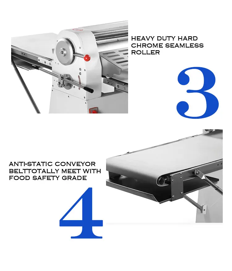 Bakery 400mm and 500mm Commercial Dough Sheeter Pizza Machine Dough Slicer