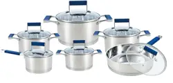 Eco-friendly stainless steel home cooking pot and pan skillet cookware set