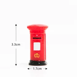 Red retro series resin crafts telephone booth mailbox refueling machine vending machine bus ornament desktop decoration trinkets
