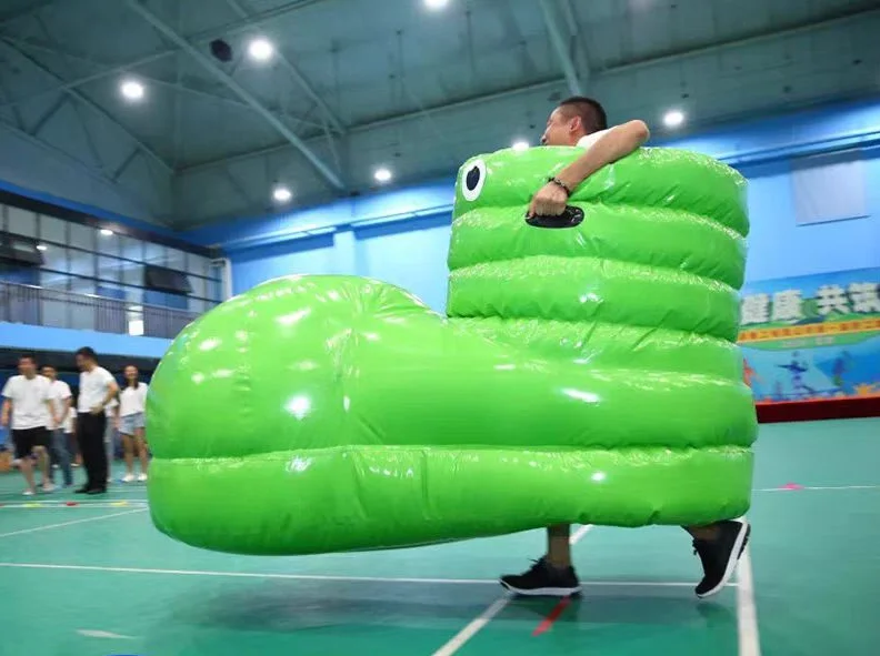 Big foot inflatable racing sport game, inflatable top truck, inflatable game for adults