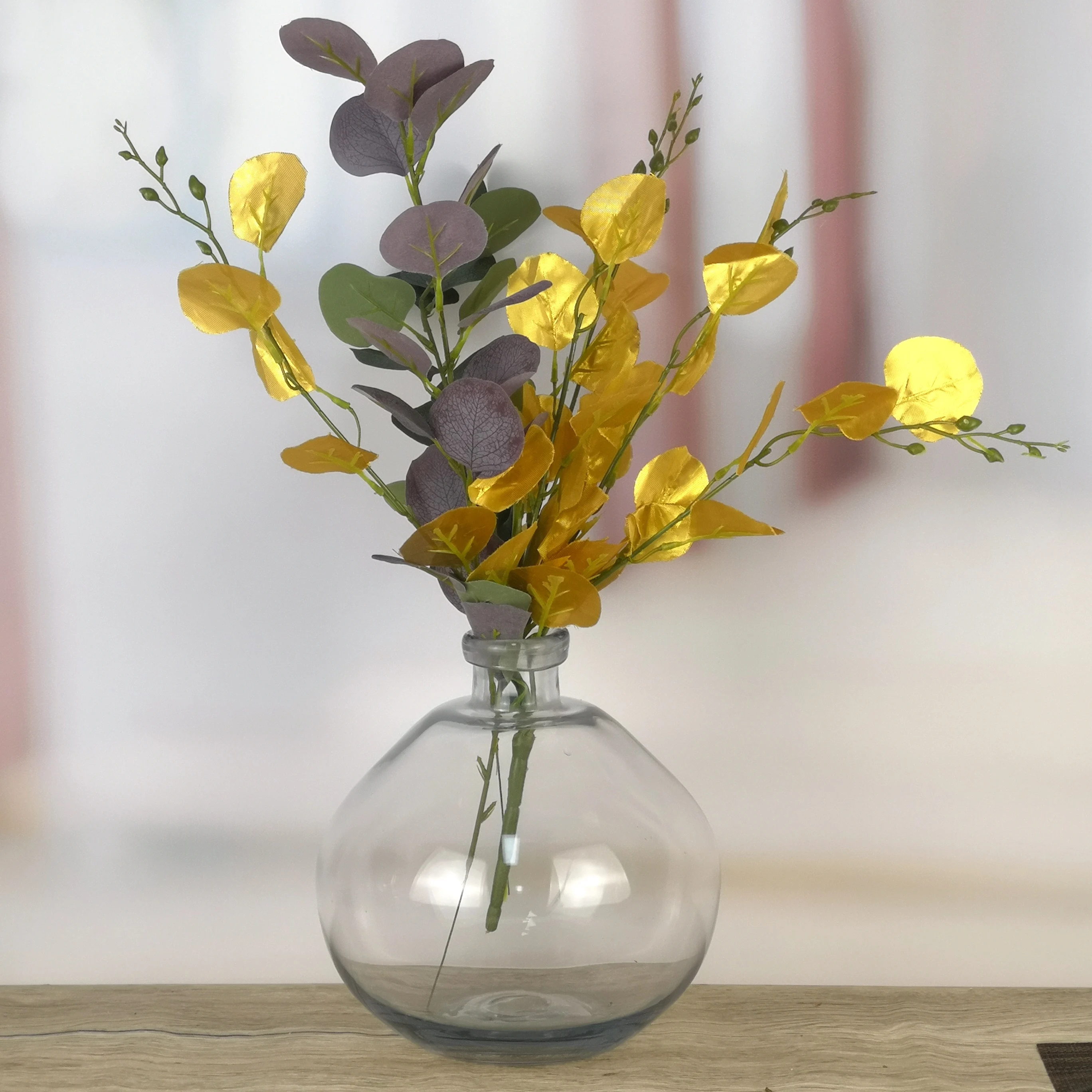 Wholesale transparent round bottles glass vases for home decoration