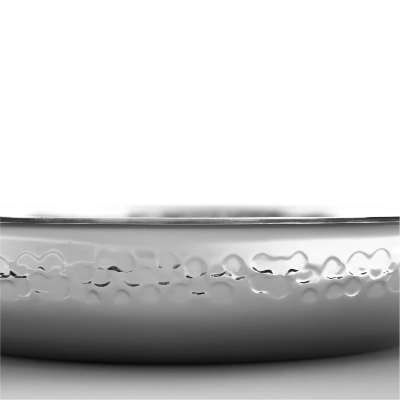 7'  mini french 3 ply frying pan stainless steel fry pan with hammered pattern