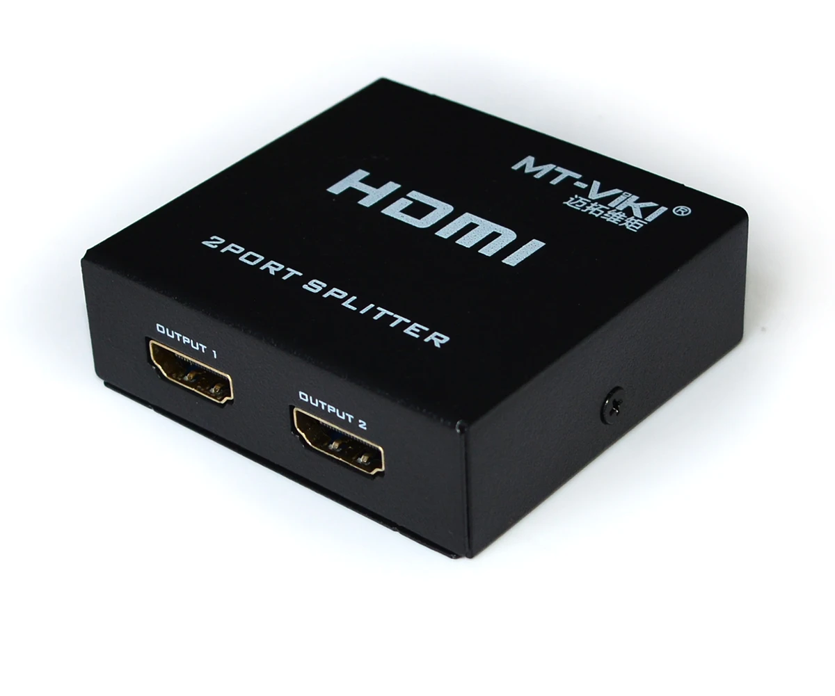 4K 30Hz HDMI splitter 1 in 2 out, MT-VIKI 1x2 1 Computer 2 Monitor + Power adapter 2 Ports HDMI Splitter