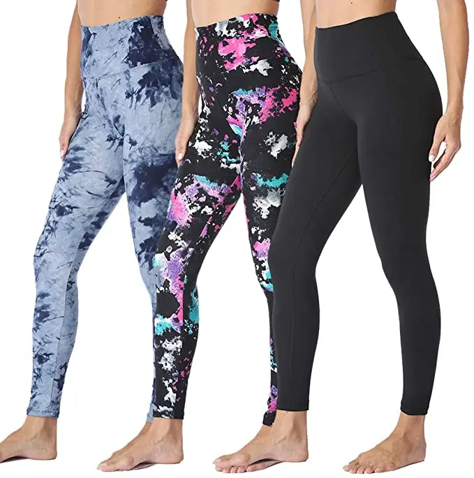 
92%Polyester 8%Spandex Super Soft Yoga Pants High Waist Double Brushed Black Plus Size Leggings 