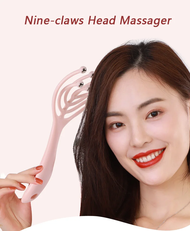 Wholesale cheap Nine-claws beads Mini head massager Deep massage hair head scalp massager