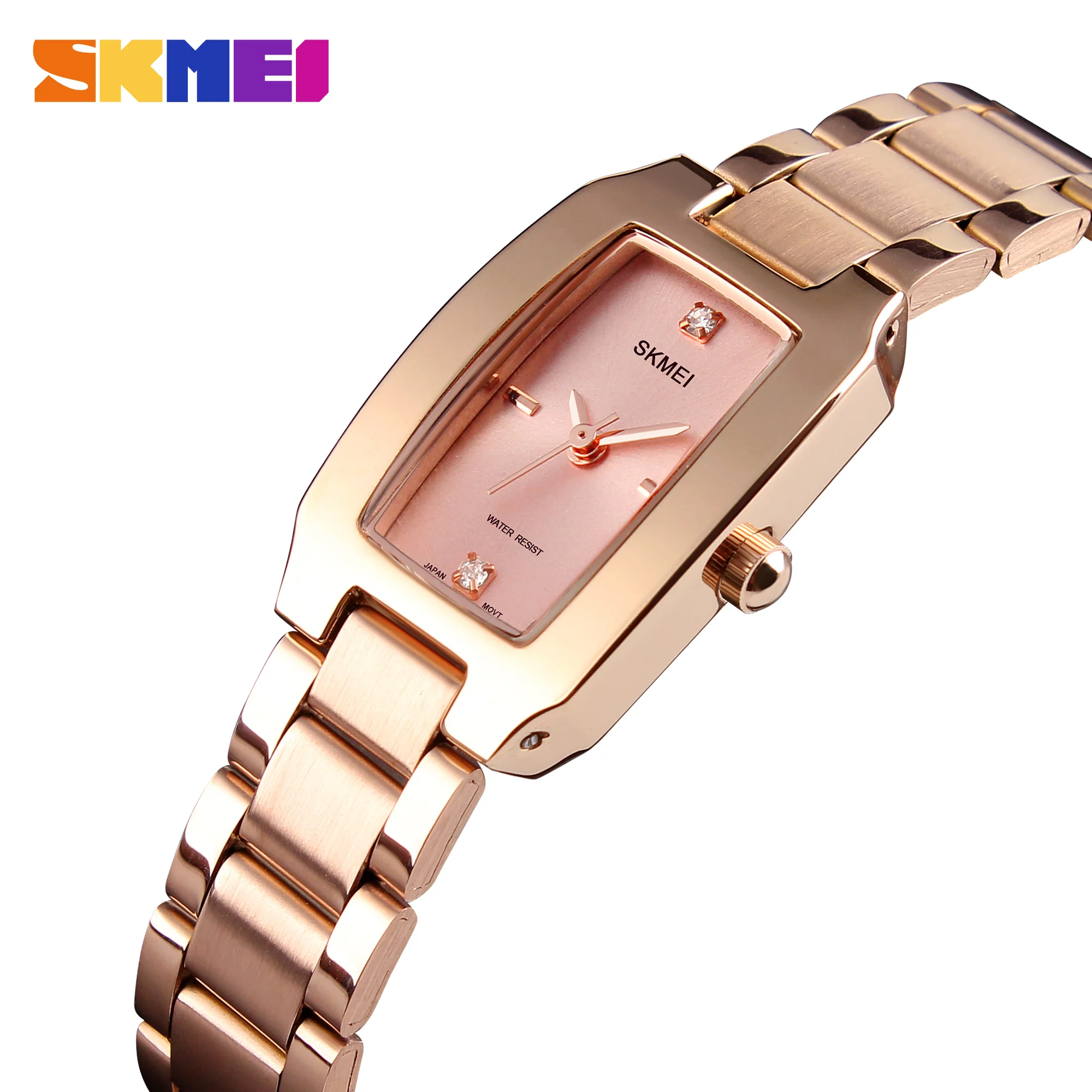 Skmei 1400 japan movt stainless steel black quartz watch luxury gold watches men