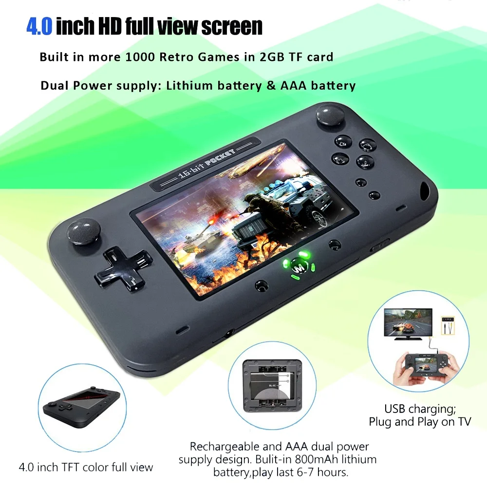 Video Game Console With 1617 Games Retro Console Support Save Add Juegos Portable Handheld Game Console For Kids