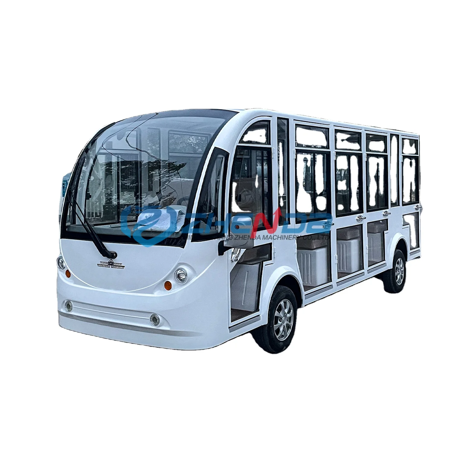 Electric Bus Mini Tourist Shuttle 18 Passengers Four Wheels Electric Sightseeing Bus
