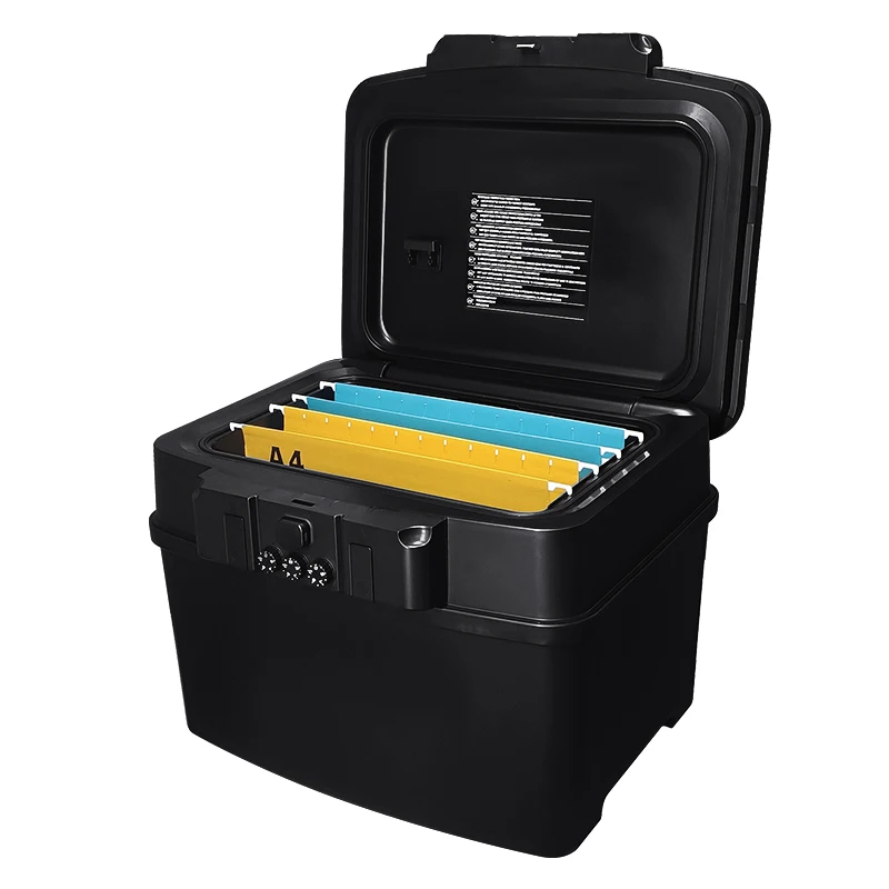 Пластиковая безопасная огнестойкая Водонепроницаемая комбинация для документов A4 коробка хранения