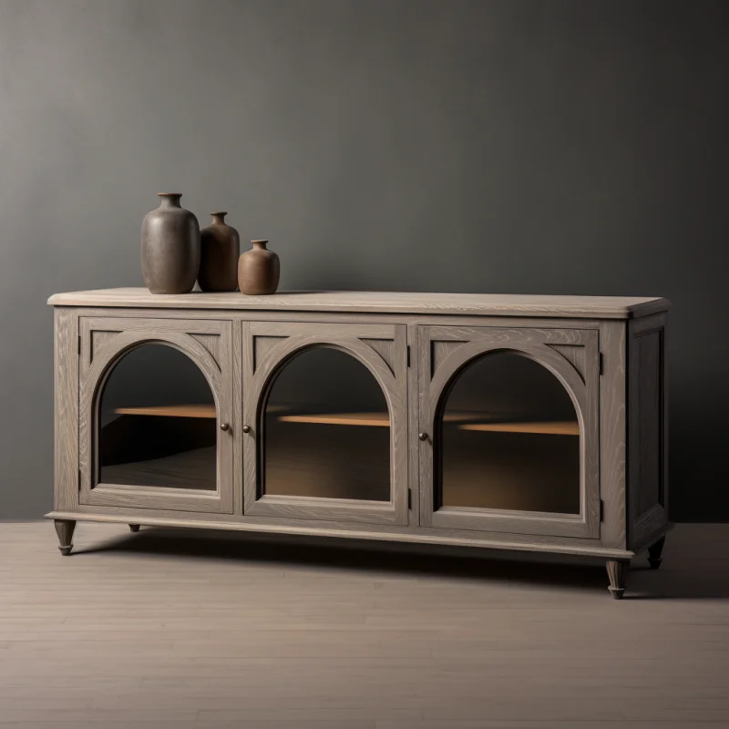 MRS WOODS Luxury Living Room Cabinet Furniture Kitchen Oak Solid Wood Sideboard Cabinet Sets