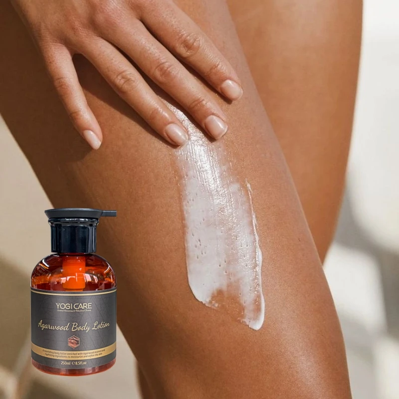YOGI Free Sample 250ml Natural Body Lotion Shea Butter Moisturizing Organic Agarwood Body Lotion