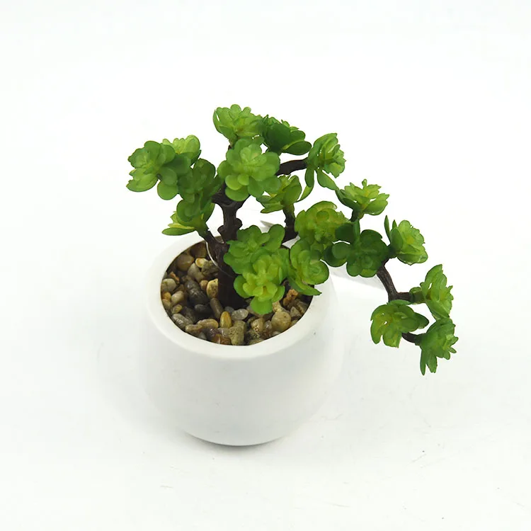 Зеленый декоративный маленький пластиковый горшок, мини-суккулент, набор искусственных растений