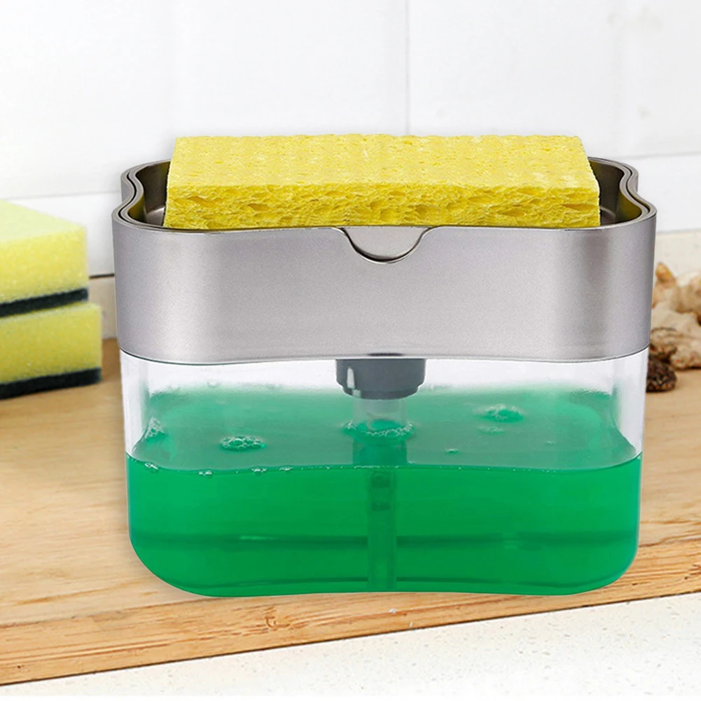 Hot sale soap organizer kitchen cleaning tool new kitchen two-in-one sponge holder cleaning liquid pressing soap dispenser