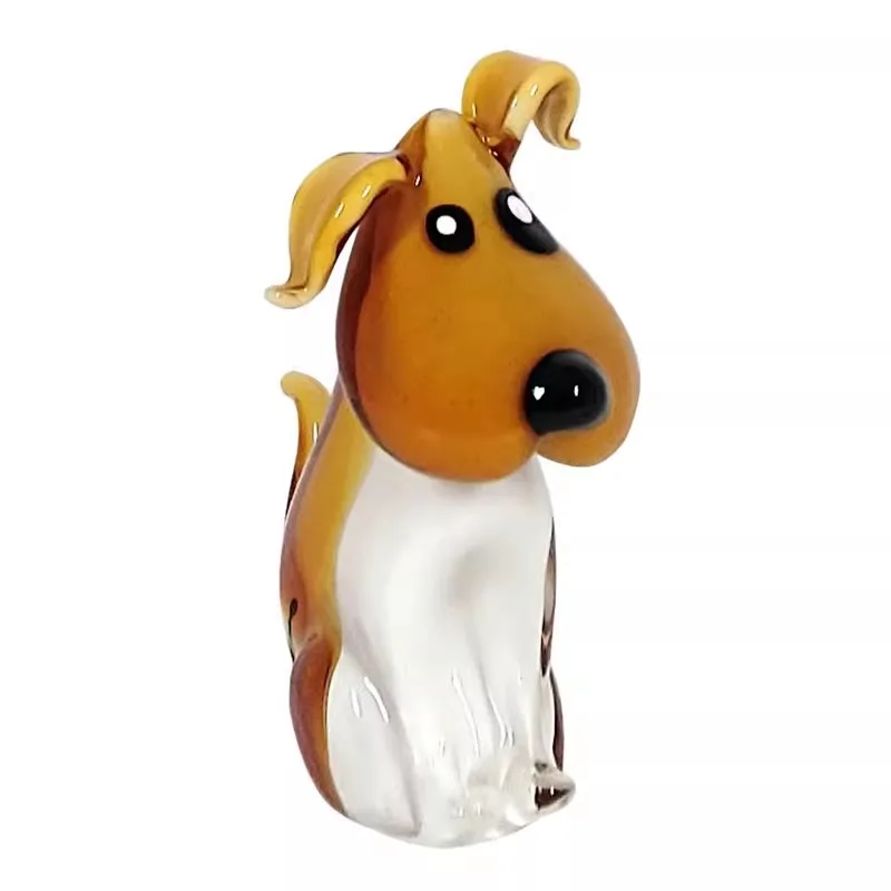 Decoration glass handicrafts Zibo gift charm cute cartoon animal home accessories living room office decoration murano glass dog