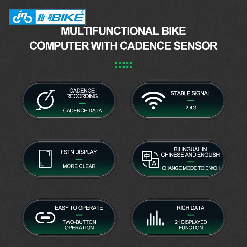 Inbike Most Popular Promotion Multifunction Mountain Bike Waterproof Cycle Meter LCD Bicycle Computer
