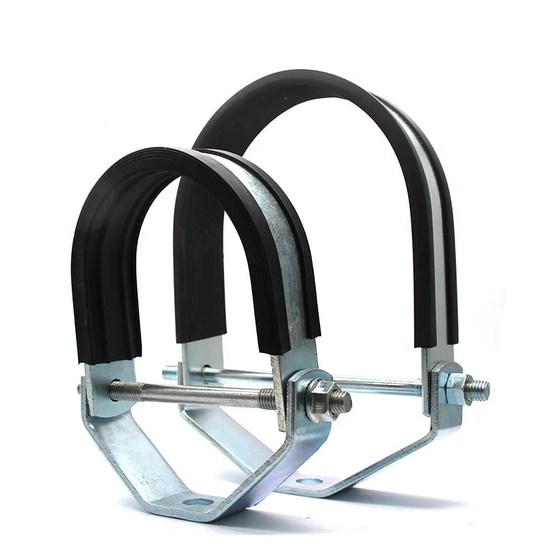 Adjustable rubber p clamp cable hanging clamp with rubber band clips lined split clamps pipe clips