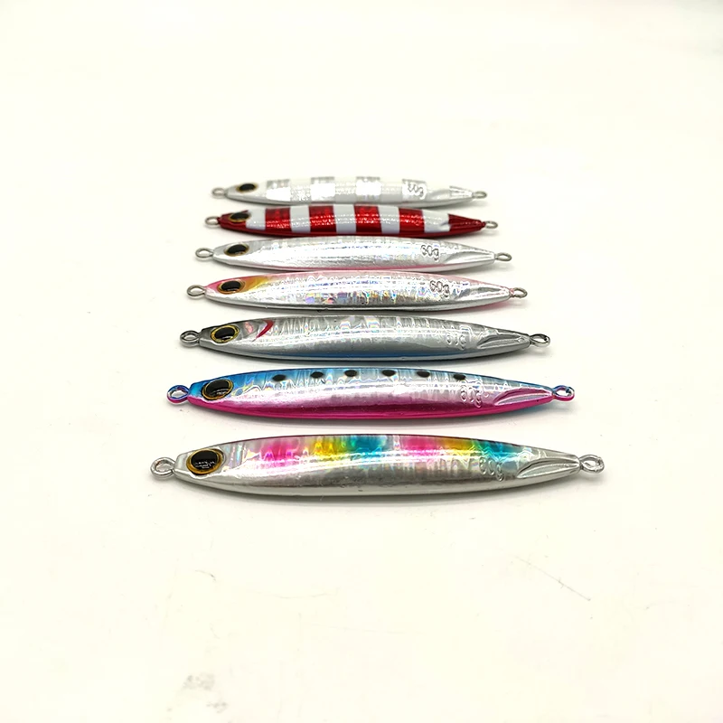 Оптовая продажа, свинцовый металлический джиг, приманка для джиггинга с медленным шагом, светящаяся рыболовная приманка, снасть для морской воды, лодки
