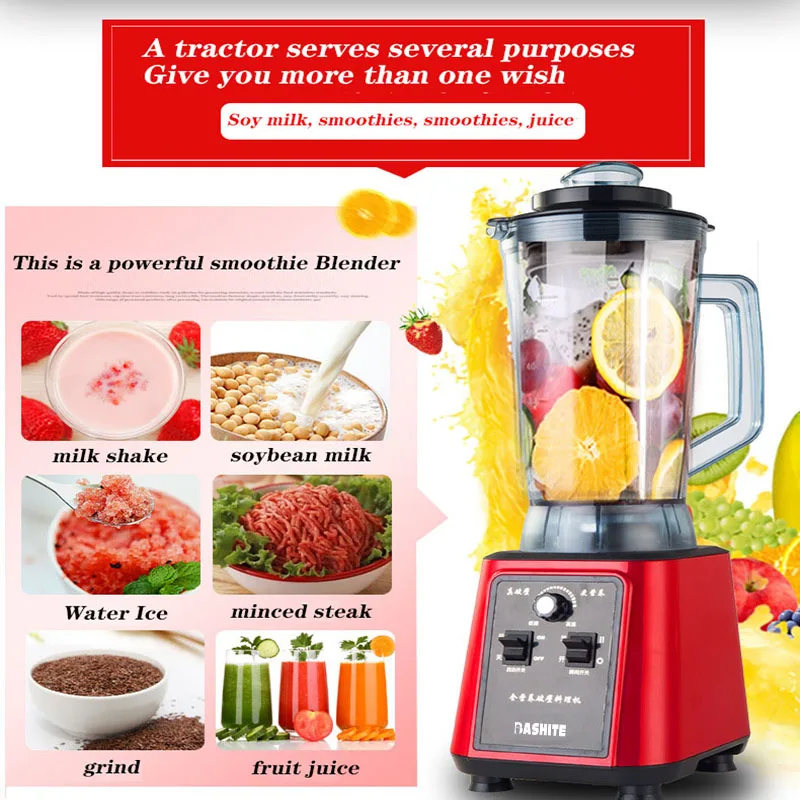 Juicer Heavy Duty Commercial  Hand Blender High Speed Ice Bar Blender Manual Food Processor  High Power Ice Breaker For Home 5L