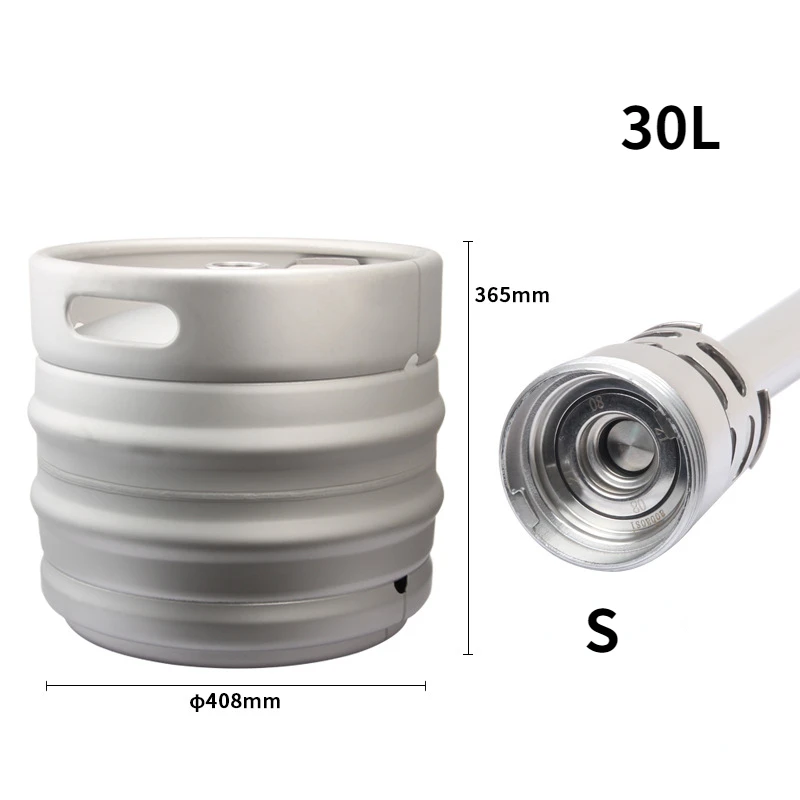 Large Capacity 30L Beer Keg 304 Stainless Steel European Standard Beer Barrel EURO KEG