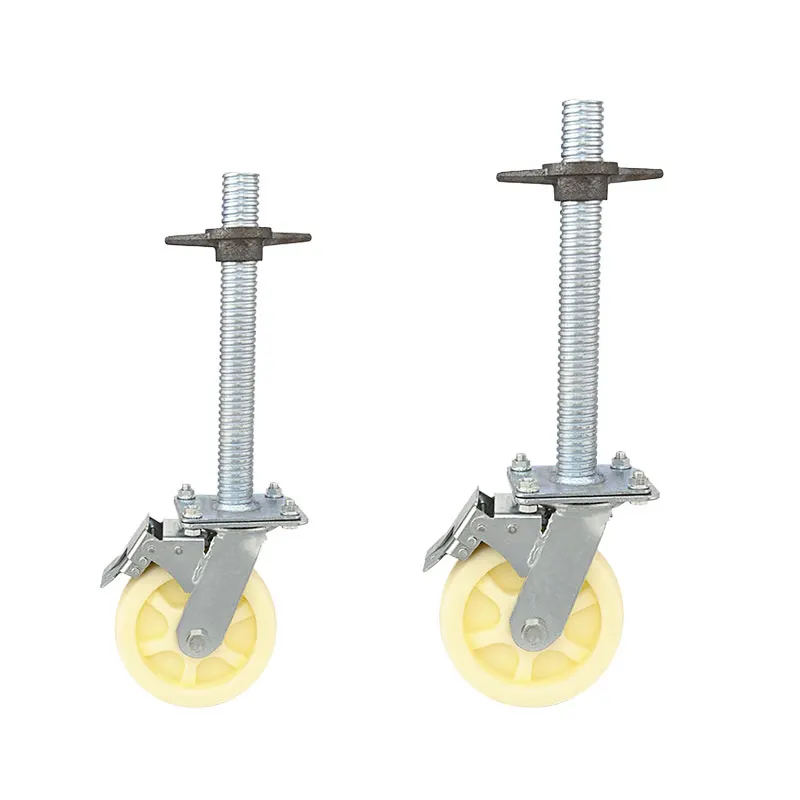 Scaffolding Adjustable Height Caster Wheel with Adjustable Leg