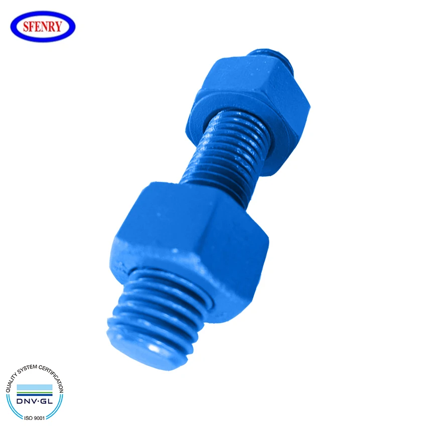  Sfenry ASME B18.31.2 полностью резьбовое фторуглеродное покрытие синий ПТФЭ болт с шестигранными