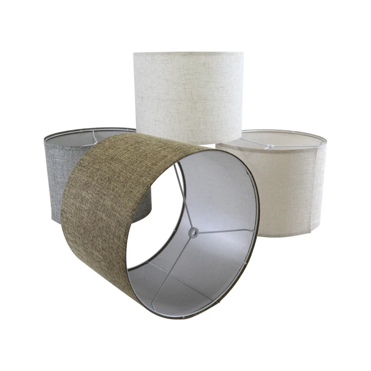 Home Decoration Modern Cylindrical Table Lamp Floor Lamp Linen Lampshade