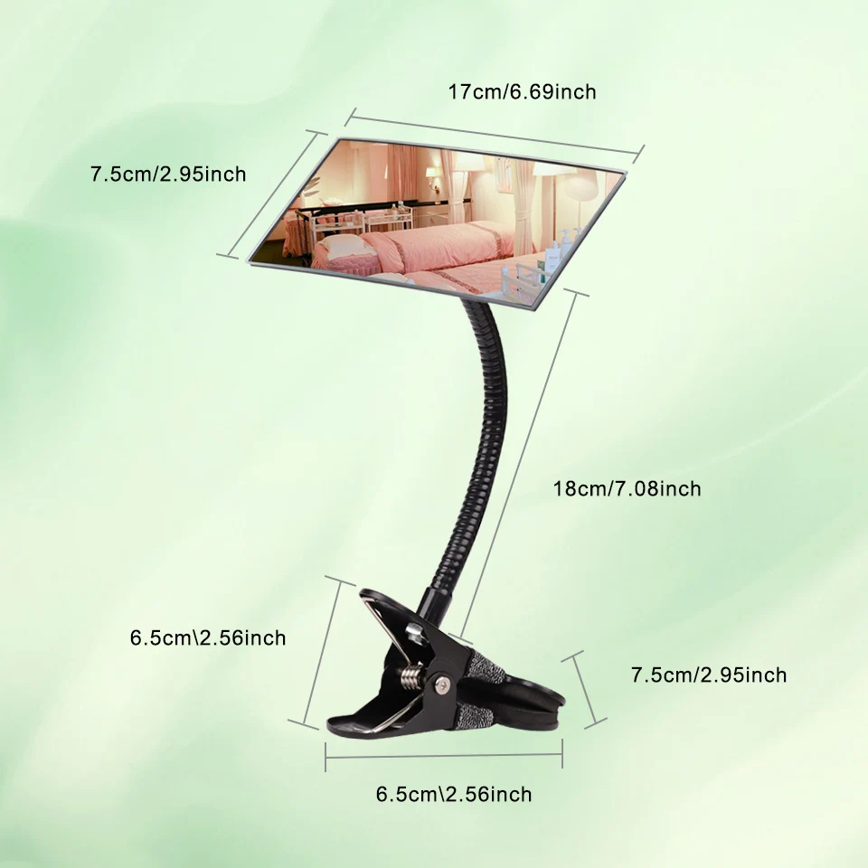 Flexible Clip-on Mirror for Salon Moonlight Eyelash Extension Clip on Computer Desk Security Rearview Office Personal Privacy