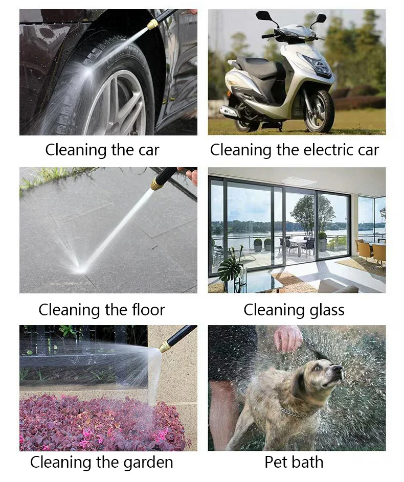 Water Spray Gun Nozzle Multi-function Car Washing Garden Water Gun Hose Nozzle High Pressure Spray Adjustable