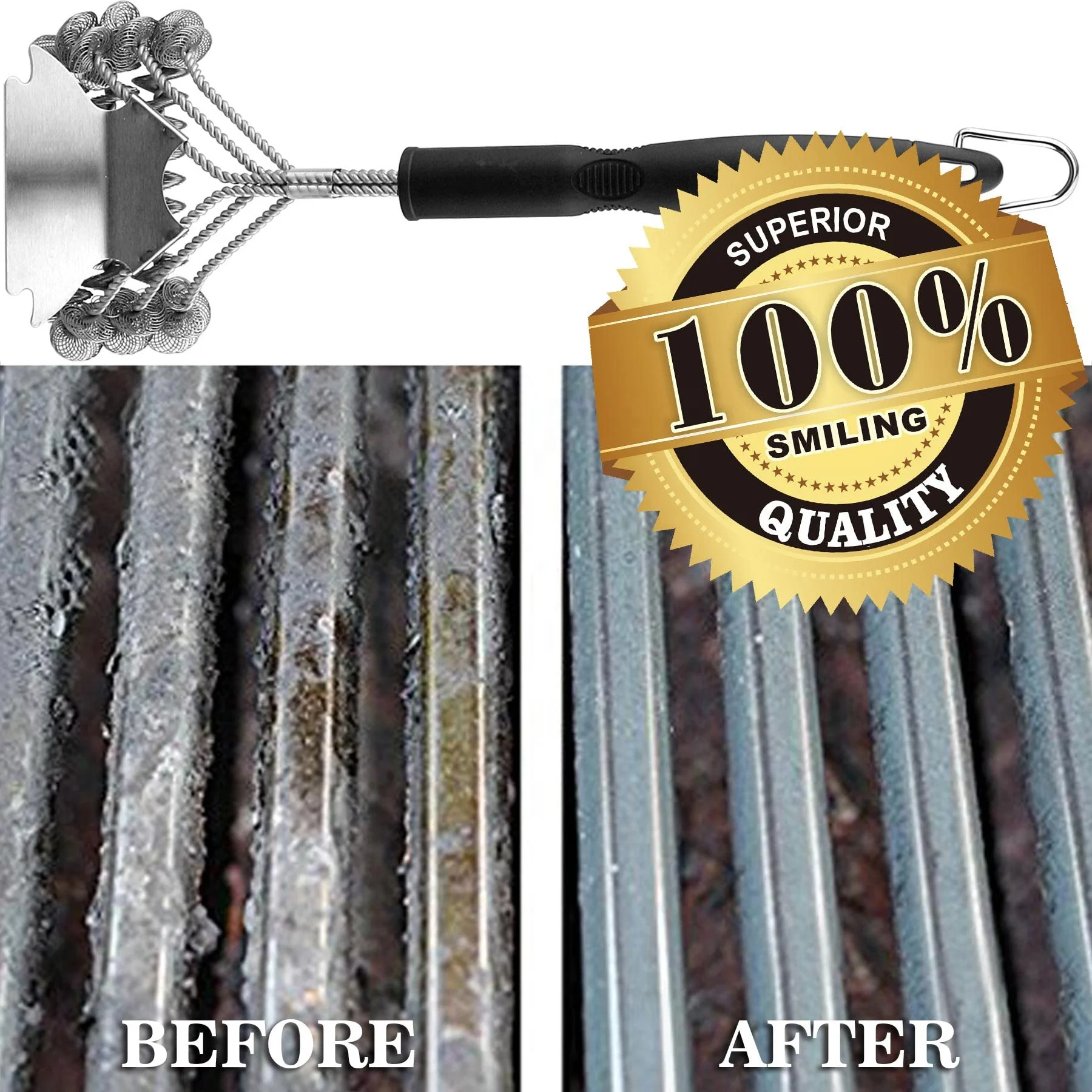 Strong Bbq Wire Stainless Steel Cleaning Grill Brush Scraper Tool Barbecue Steel Wire Grilling Bbq Brush Cleaner