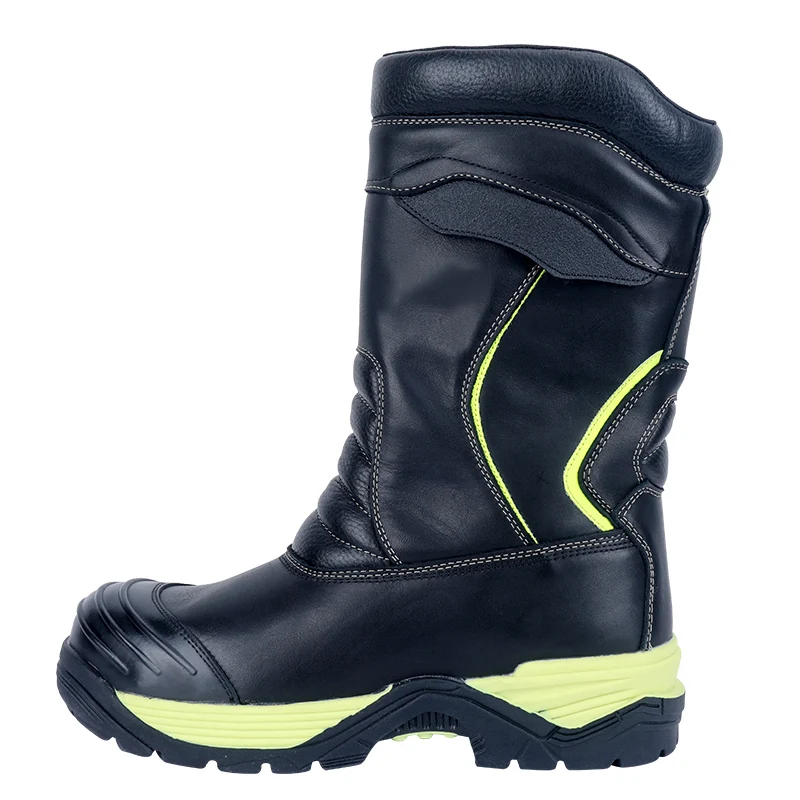 EN 15090 high quality Fire Resistant Leather non-slip Fire fighter rescue boots Flame retardant Safety Shoes Work boots for men