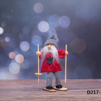 Home Table Decoration On Sleigh Pendant Christmas Ski Snowman Tree New Year Plush Doll Toy for Hanging Ornament Tree Indoor