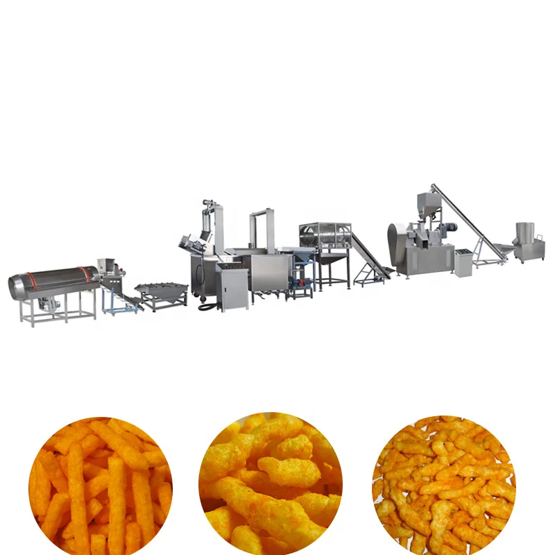 automatic fry machine fried corn bugle chips making machines production