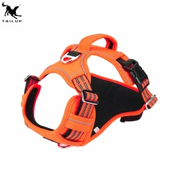 Custom Logo TAIL UP Adjustable No Pull Reflective Comfortable Dog Vest Harness with Soft Vertical Handle