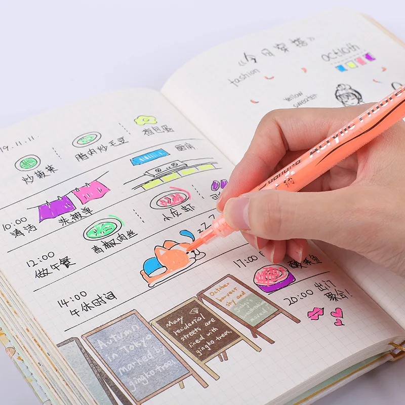 
Best selling 7 colors metallic permanent marker pens fluorescent marker 0.7mm Fine Tip Acrylic marker for Art 