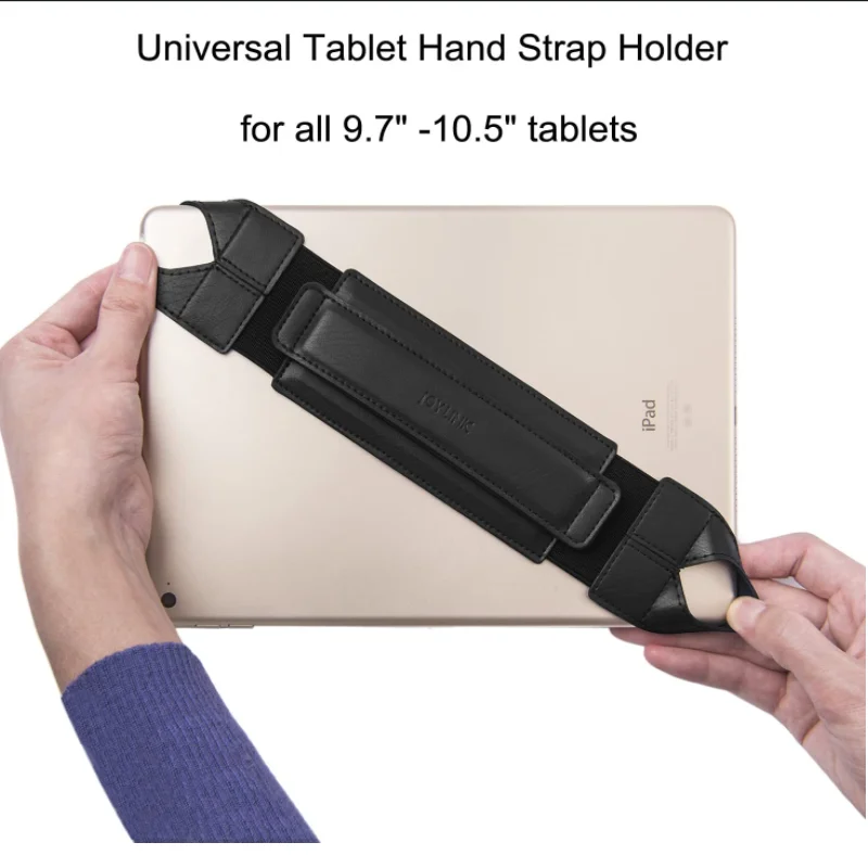 Universal Tablet Hand Strap Holder Leather Handle Grip with Elastic Belt phone finger grip shoulder