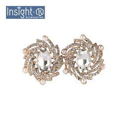 3,6*6,8 см оптовая продажа, металлические Золотые/серебряные парные пряжки, пара пряжек со стразами на заказ для одежды