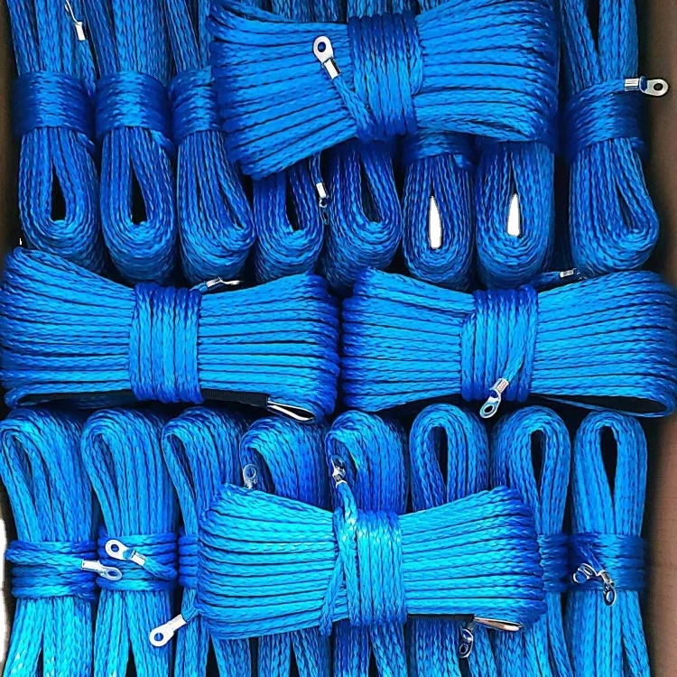 Заводская поставка высокое качество 1/4 дюймов UHMWPE волоконная плетеная ручная Буксировка 12 В ATV UTV синтетическая лебедка веревка для внедорожных дорог