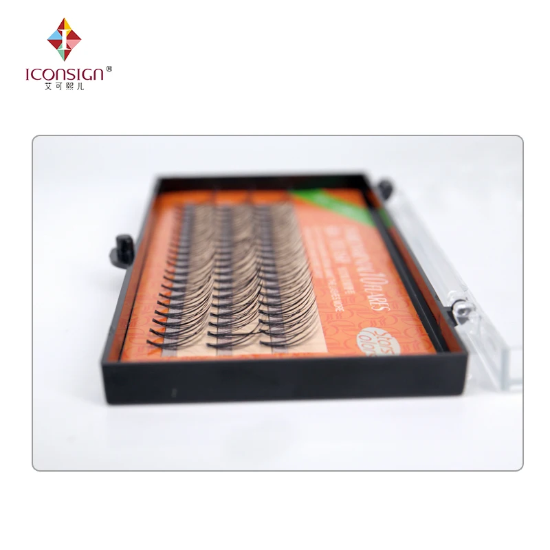Wholesale 10d volume fans cluster 3d 6d pre made silk individual eyelashes private label custom for salon