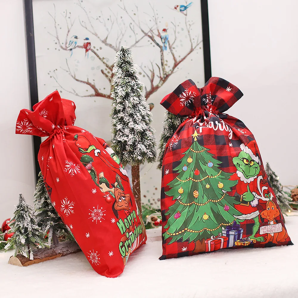 Hot selling Christmas gift bags Grinch bag ornaments Christmas tree hanging ornaments wholesale
