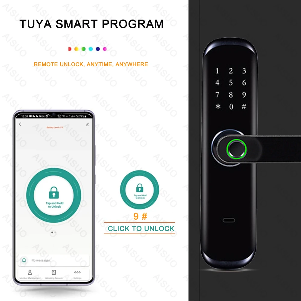 TUYA WIFI приложение отпечатков пальцев Дверной умный замок биометрический отпечаток пальца Pssword Умный Замок