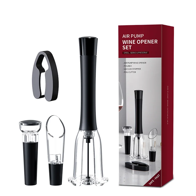 BST 4-in-1 Air pump wine opener gift set, wine bottle opener air pumps cork for Party