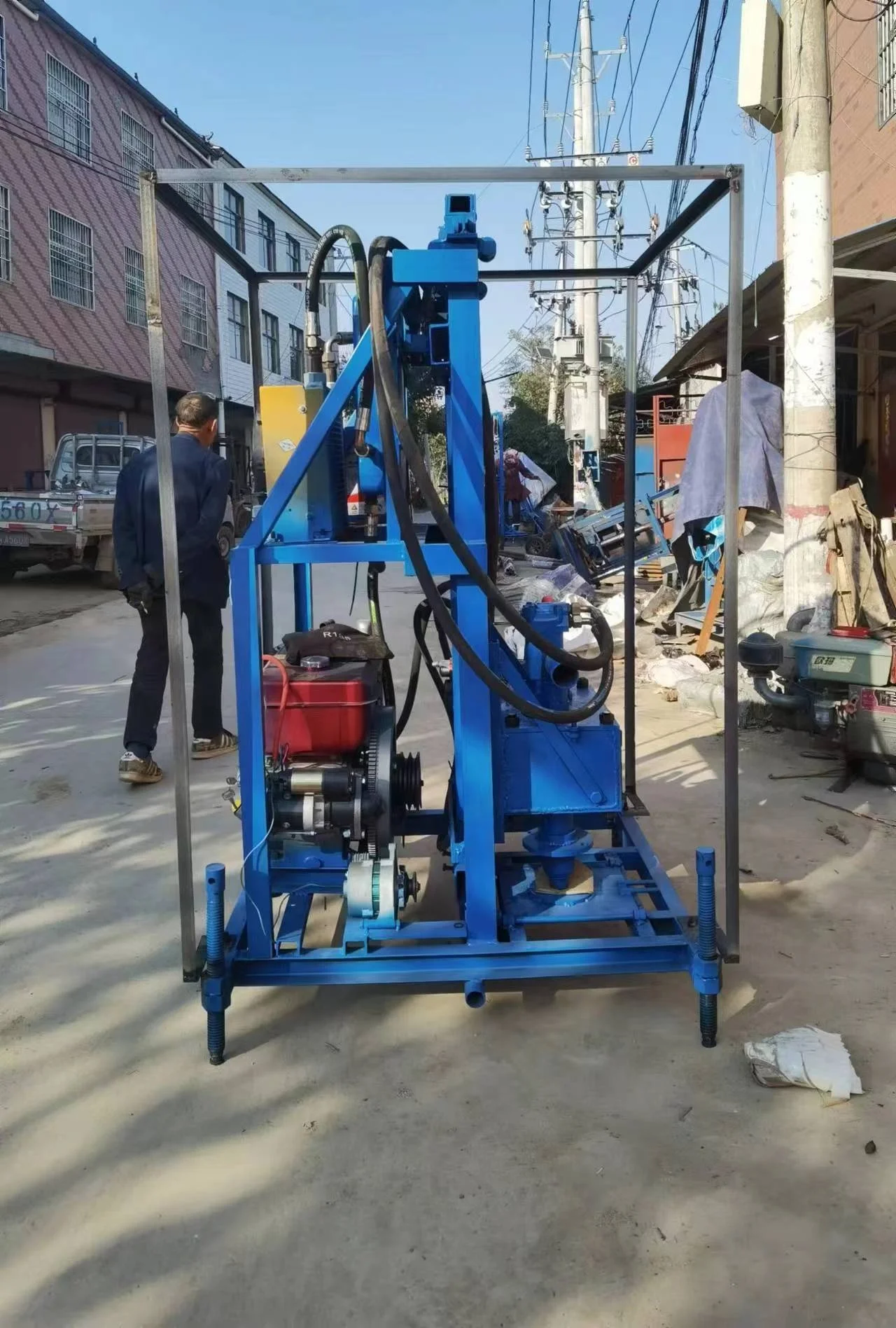 100m Water Well Drilling Rig Machine Prices Diesel Engine Well Drilling Rig Mobile Pulling Tractor Drilling Rig