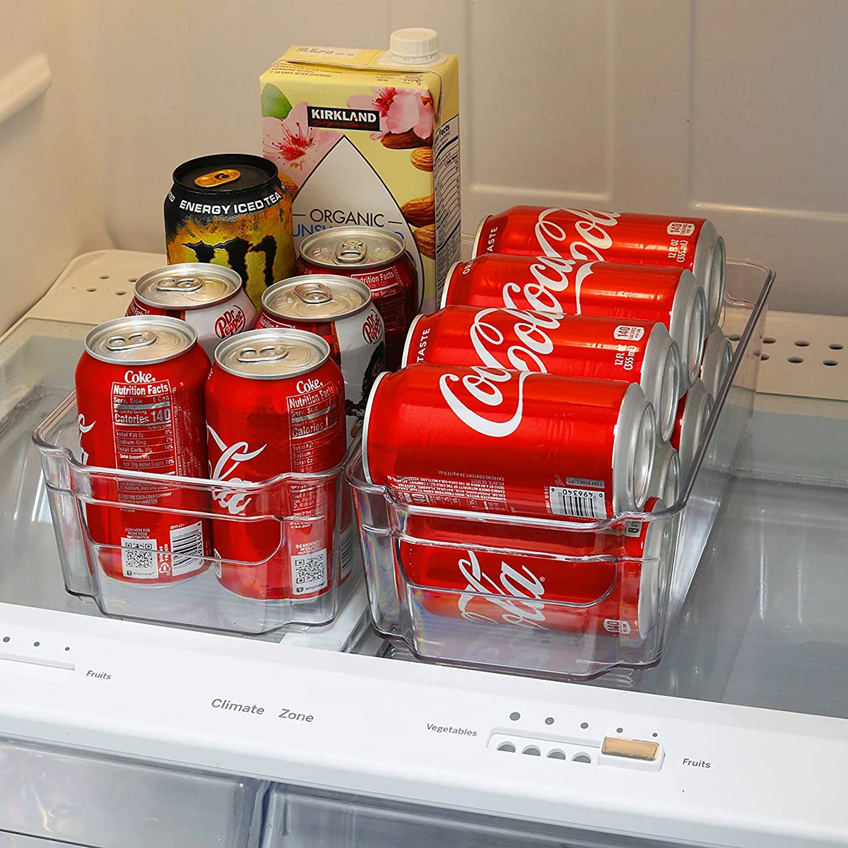 Корзины органайзер для холодильника корзины хранения продуктов пластиковая Штабелируемая коробка с ручками