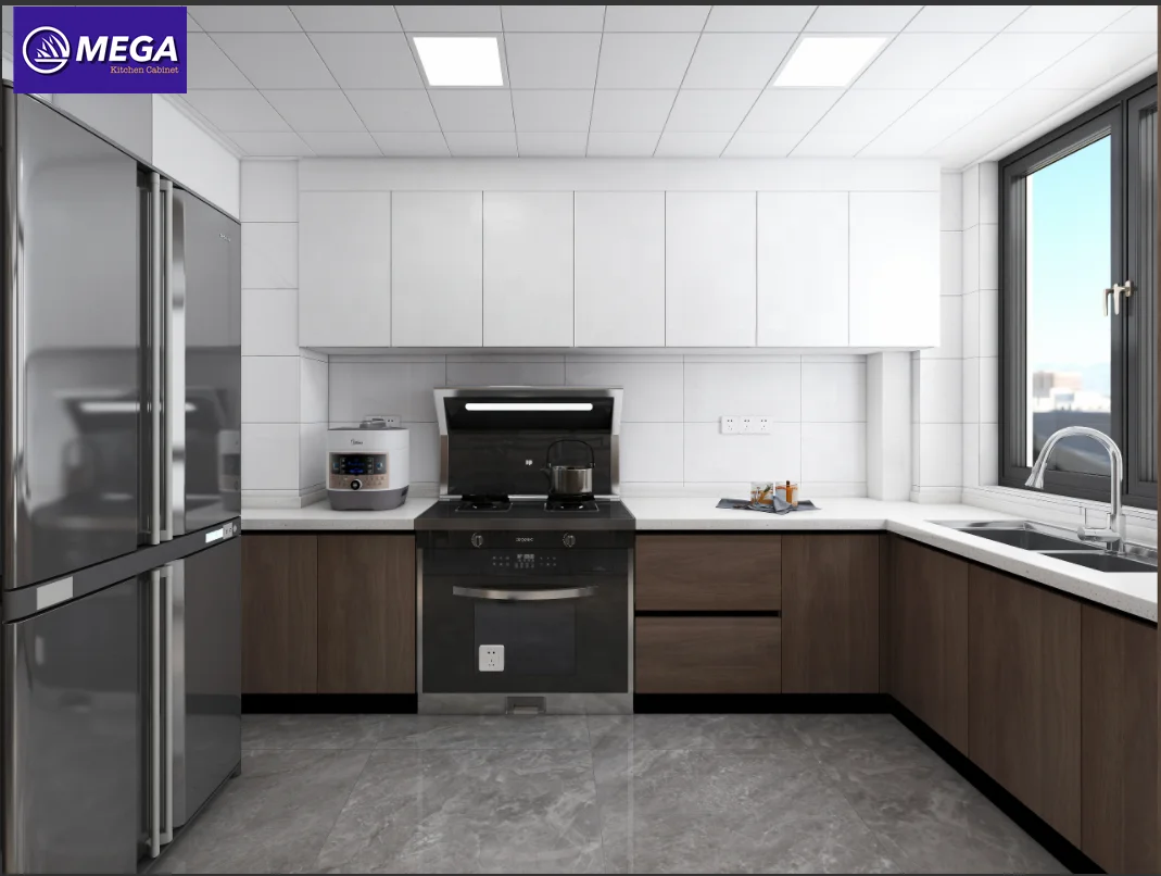 wholesales hotel vialla U shape lacquer MDF ready to assembled modern kitchen cupboard set cabinet armario de cozinha